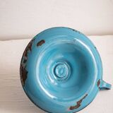 blue metal candle holder