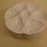 Set of six oyster plates