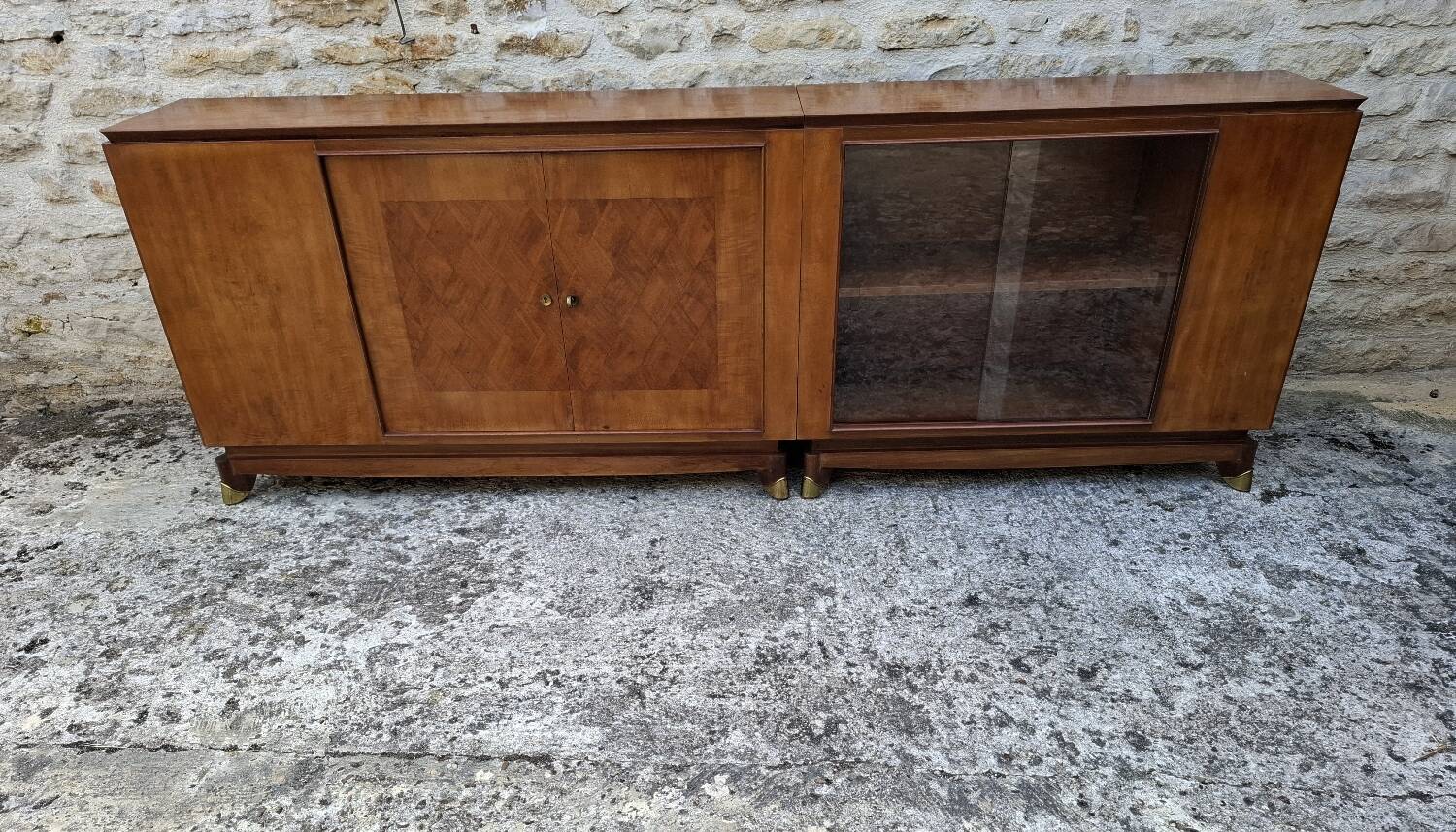 Mahogany glass sideboard, 1950