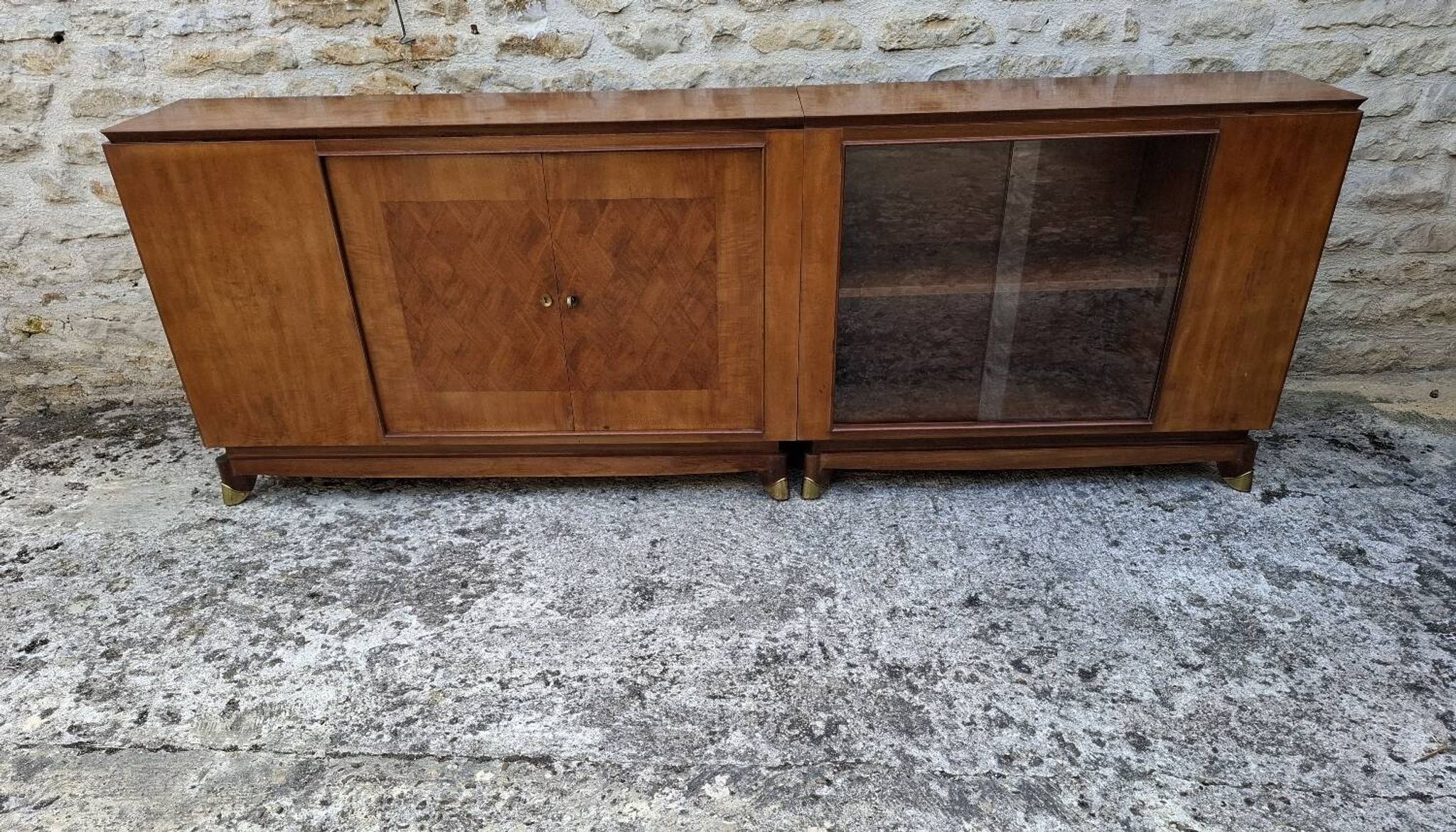 Mahogany glass sideboard, 1950