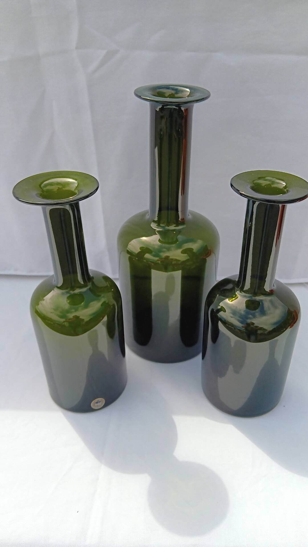Set of 3 gulvase from october brauer for holmegaard