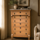 Empire high chest of drawers in solid raw oak