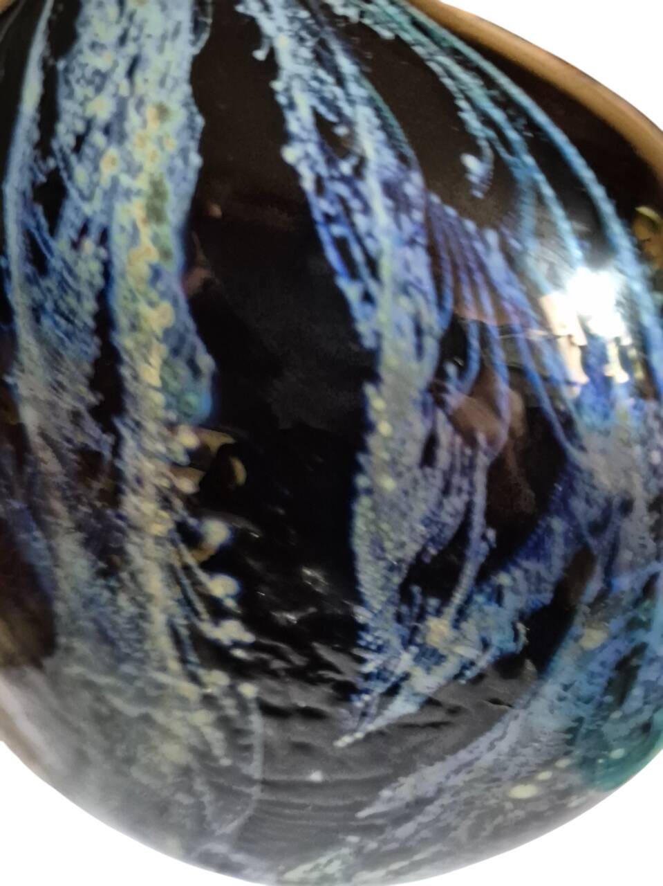 vase oblong larochére noire et bleu avec  XX siècle