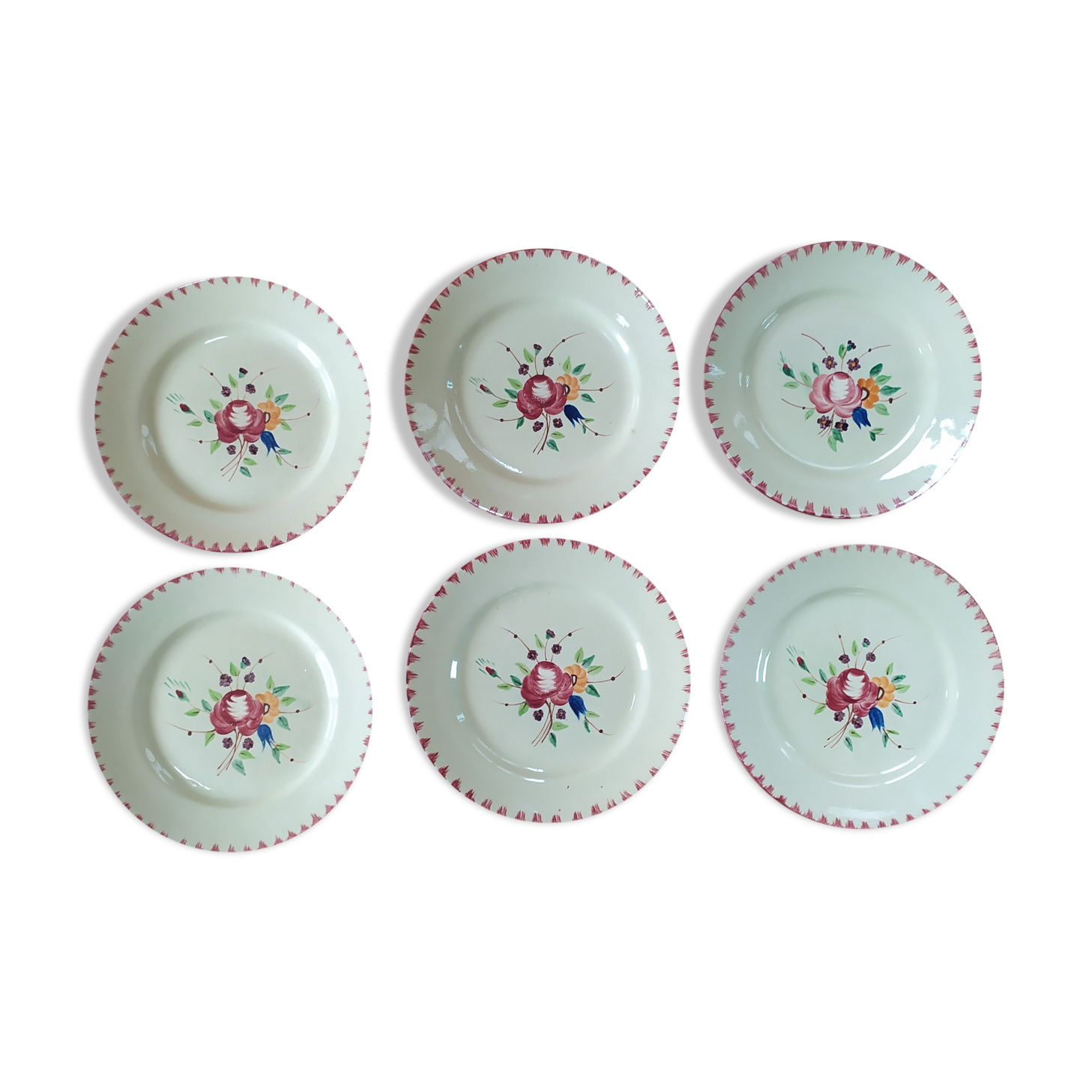 6 dessert plates Longchamp model Lannion