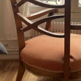 Armchair, beech and velvet trim, circa 1950