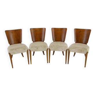 1950s  Jindrich Halabala Dining Chairs H-214 for UP Závody, Set of 4