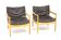 Set of 2 leather armchairs, Sweden, 1960