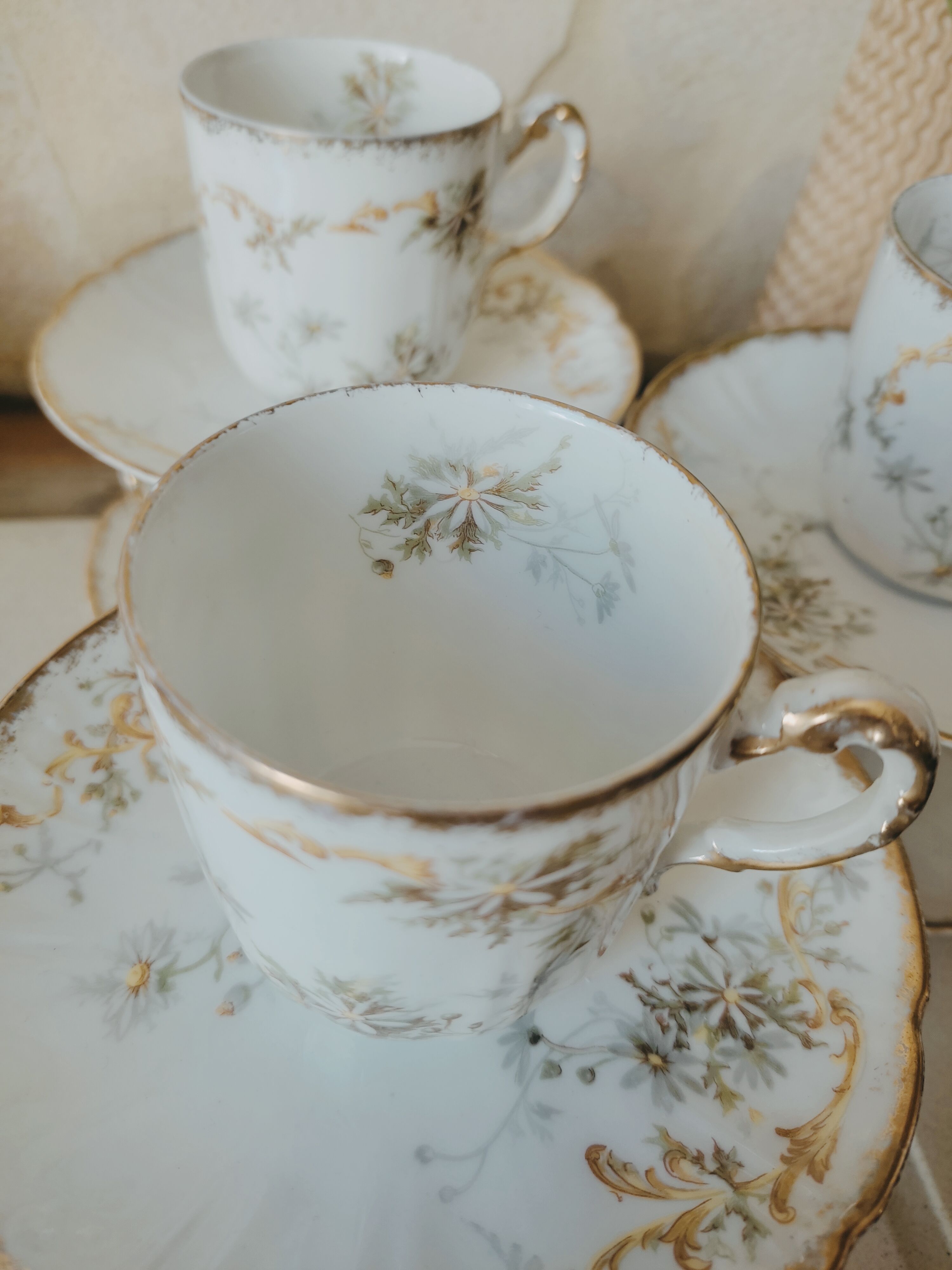6 fine porcelain coffee cups