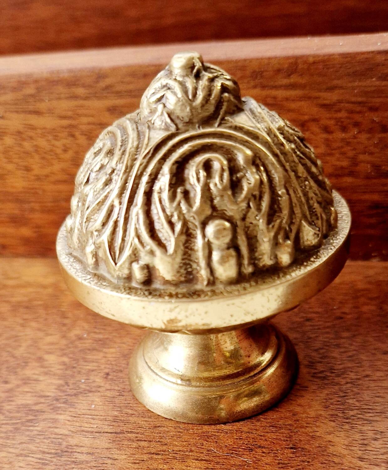 1950s mahogany wood wall shelf