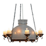 Scandinavian copper ceiling lamp with candles