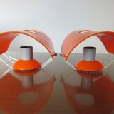 Pair of sconces in orange 70s perspex