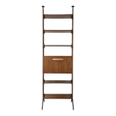 1960s teak floor/sky bookcase with shelves and compartment