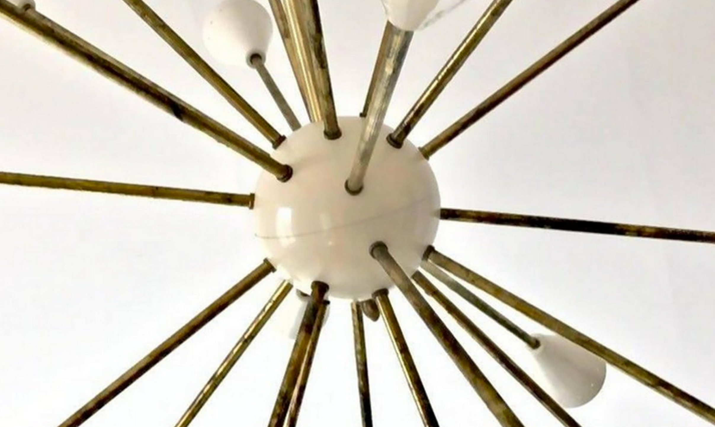 Sputnik brass chandelier 24 lights white color