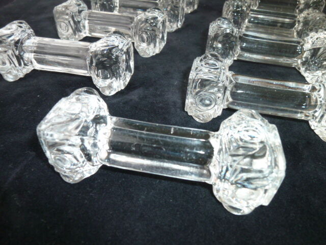 Set of 10 crystal knife holders Column shape identical to Baccarat