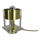 Postmodern Brass Acryl Glass Cubic Table Light, Italy 1970
