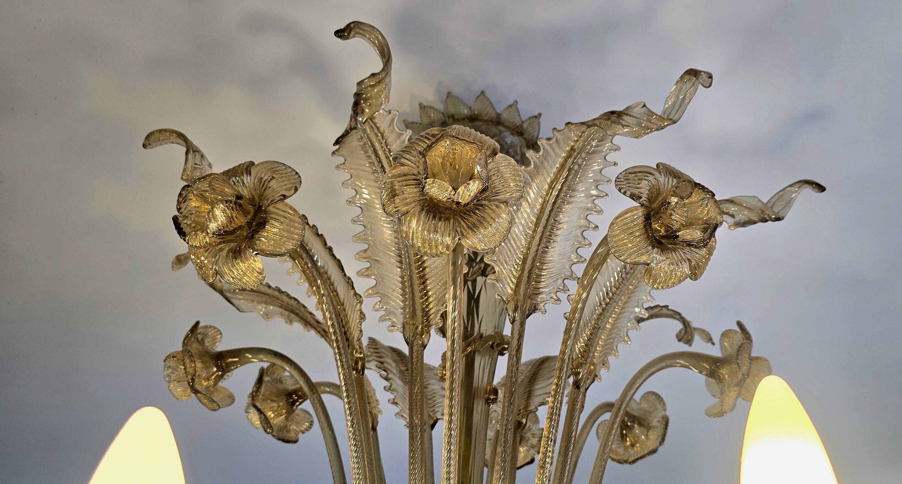 Large Murano glass chandelier – 12 lights – early 20th century