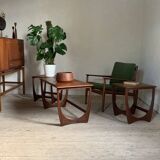 Vintage Scandinavian teak nesting coffee table Astro Victor Wilkins