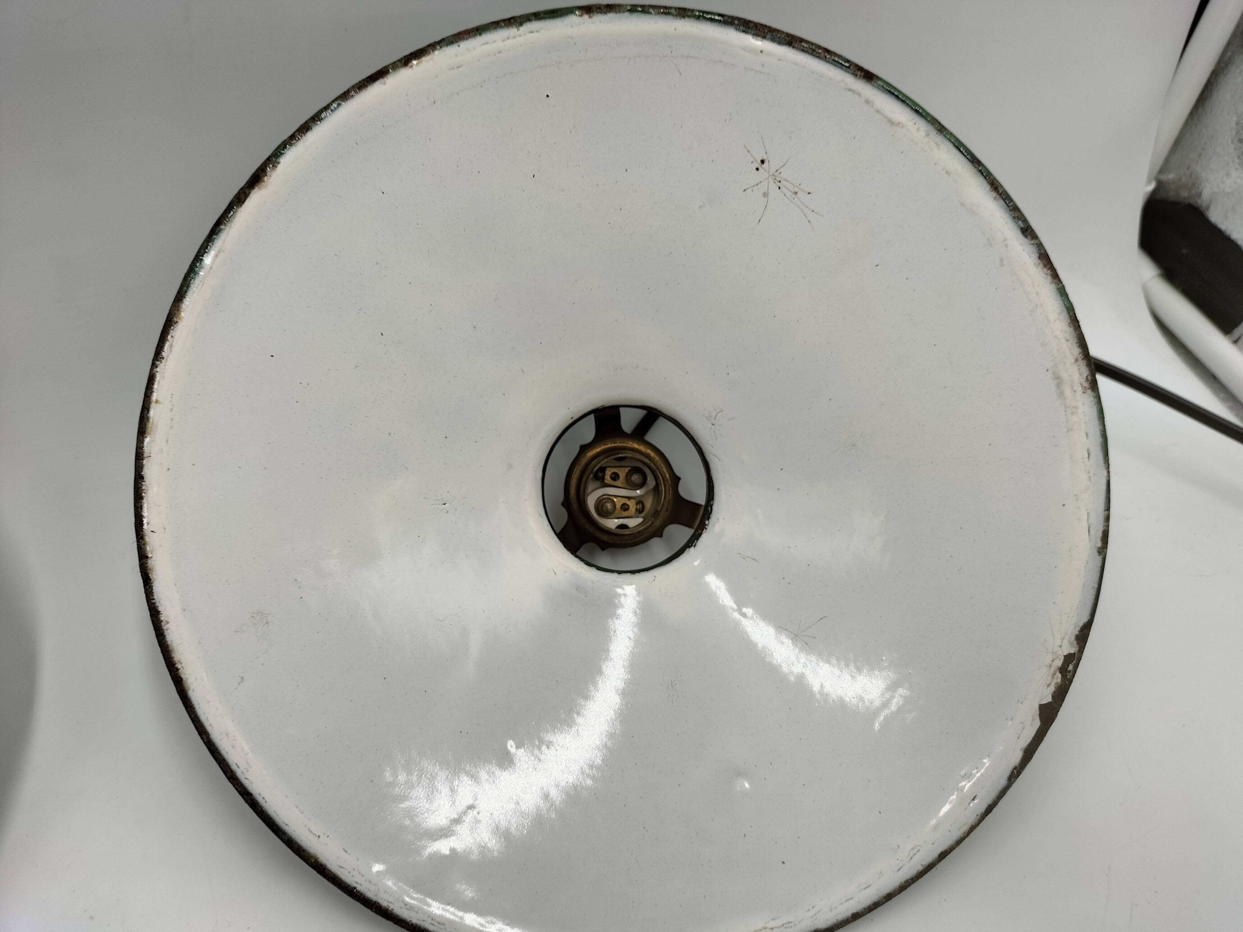 Enameled sheet metal pendant lights