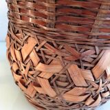 Cache pot en osier tressé, vintage années 60/70