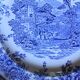 A set of 6 romantic blue Lunéville Sarreguemines flat plates.