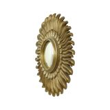 Vintage Sun Mirror Sunburst Mirror Convex Gold Resin 42cm