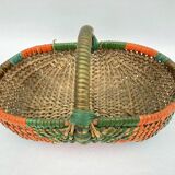 Rattan blade basket, circa 50-70