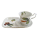 Tea cup, solitary service, naturalistic decoration, in Limoges porcelain.