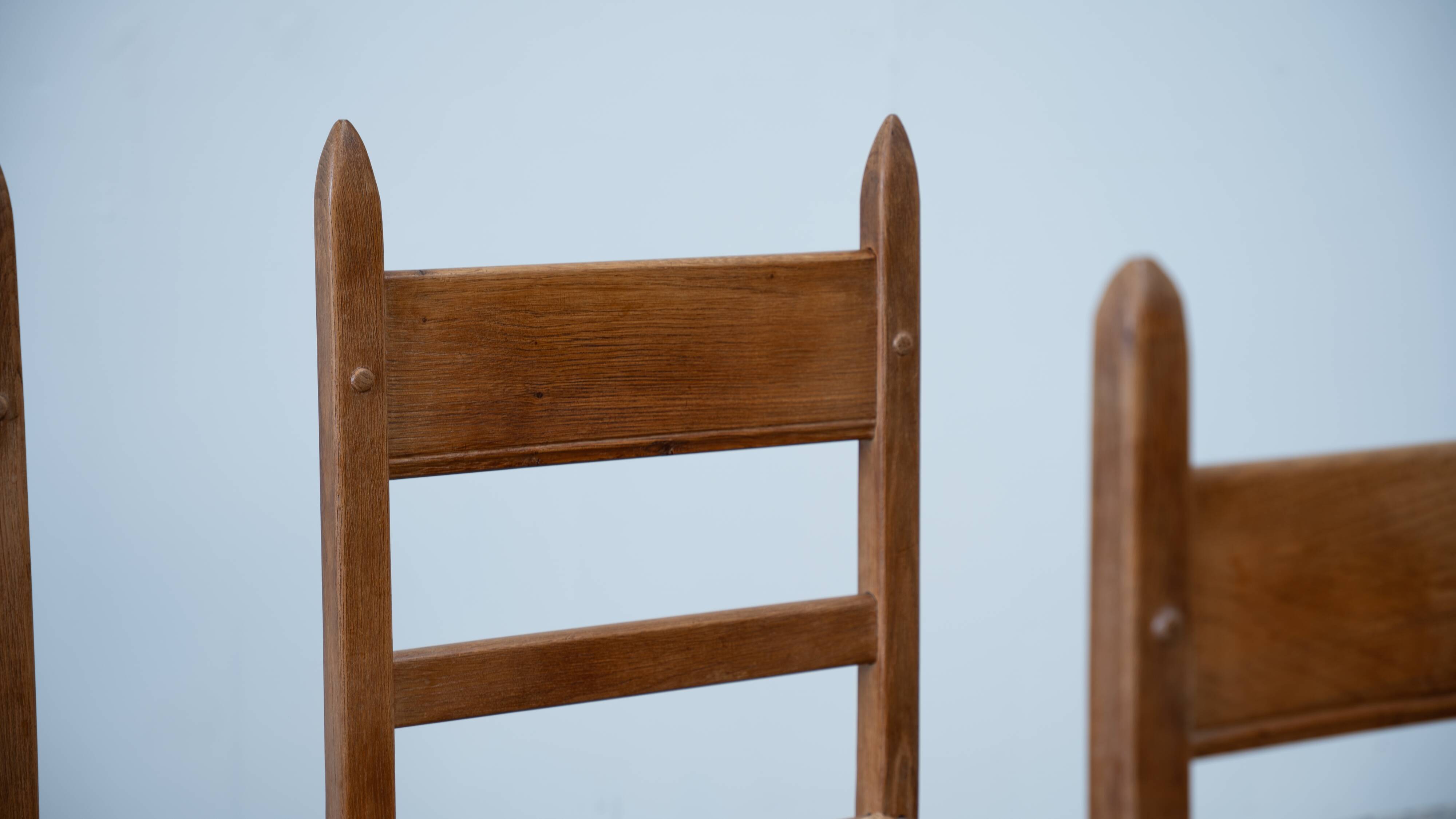 Set of six French dining chairs