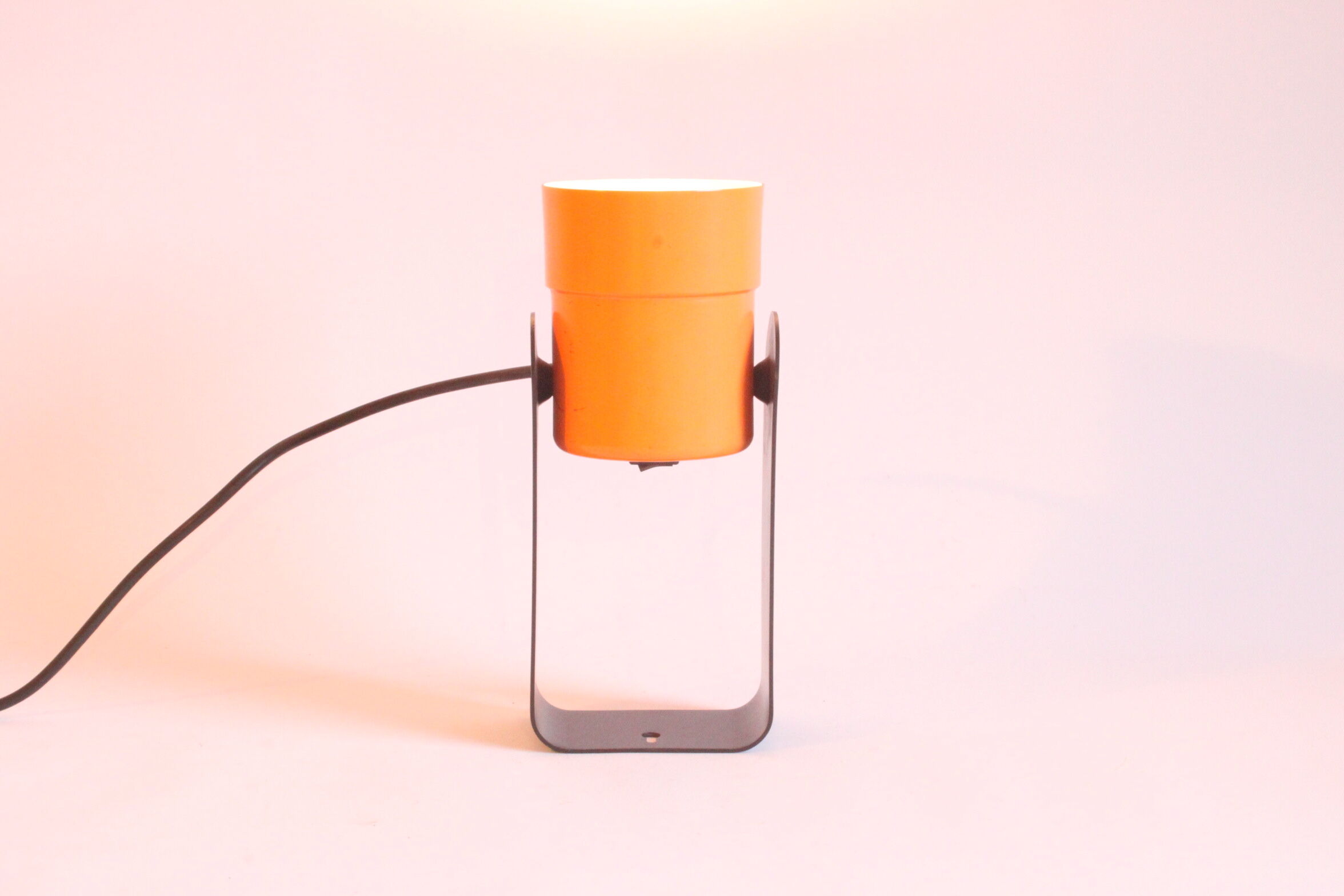 Orange table or wall lamp by karl lang for sis leuchten, germany 1976.