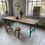 Vintage guinguette table 230 cm green
