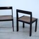 Set of eight black lacquered dining chairs