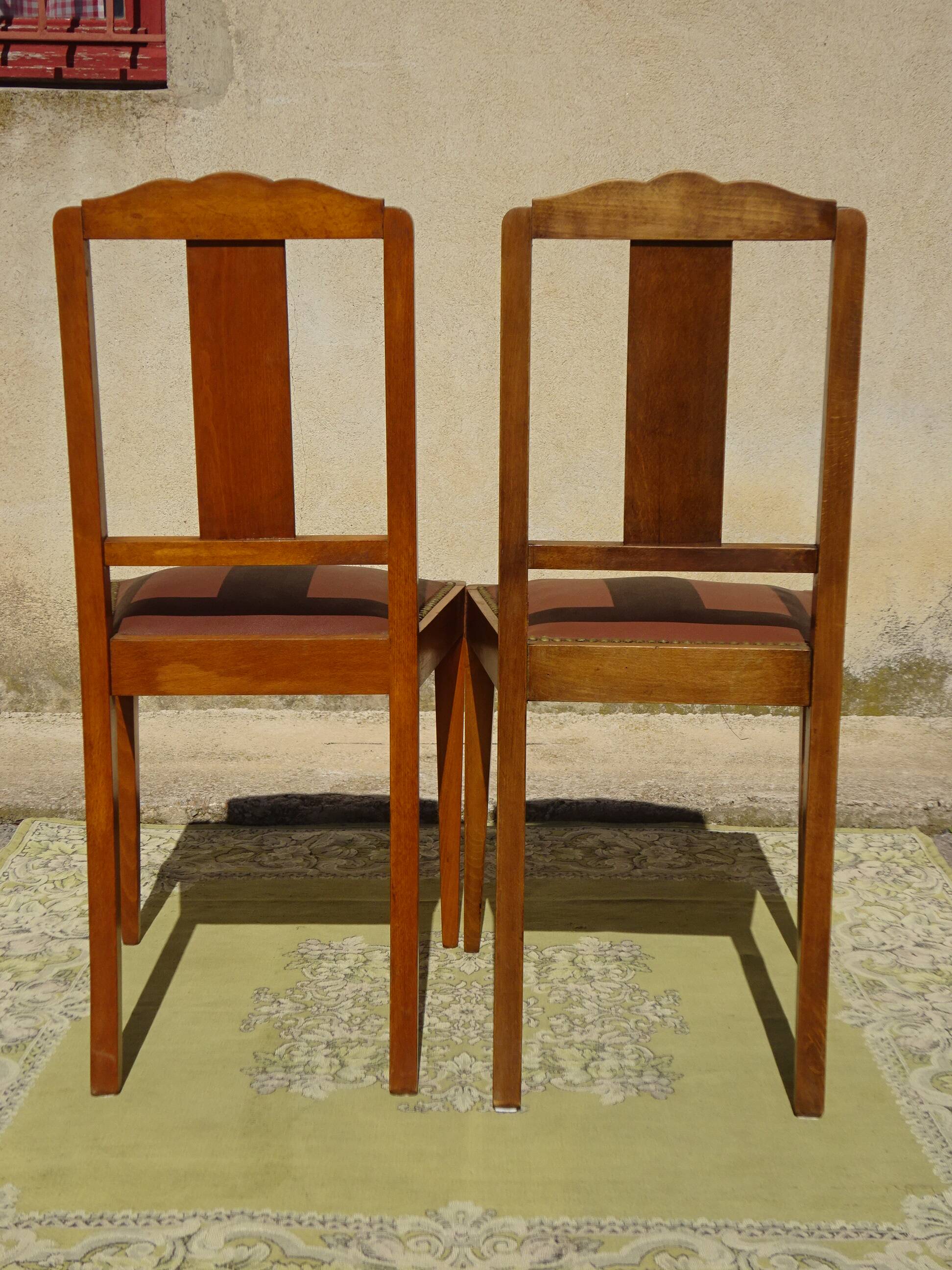 Sièges art déco assortis: 1 fauteuil bridge et 2 chaises