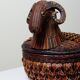 Vintage Woven Bamboo/Rattan Ram Box Shanghai Handicrafts China 70s