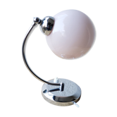 50s glass and chrome metal table lamp