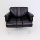 Set of 2 Girsberger Eurochair leather armchairs