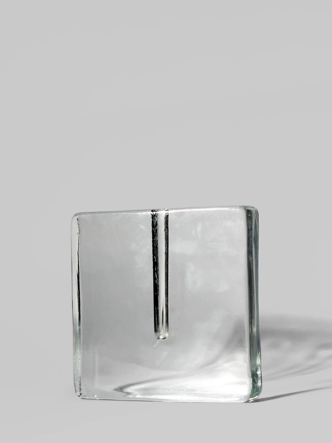 Vase en verre soliflore transparent, années 1960