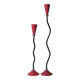 Pair of candlesticks, ceramic, metal and chrome, 1980s