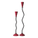 Pair of candlesticks, ceramic, metal and chrome, 1980s