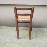 Ancienne chaise pour enfant en bois & cannage