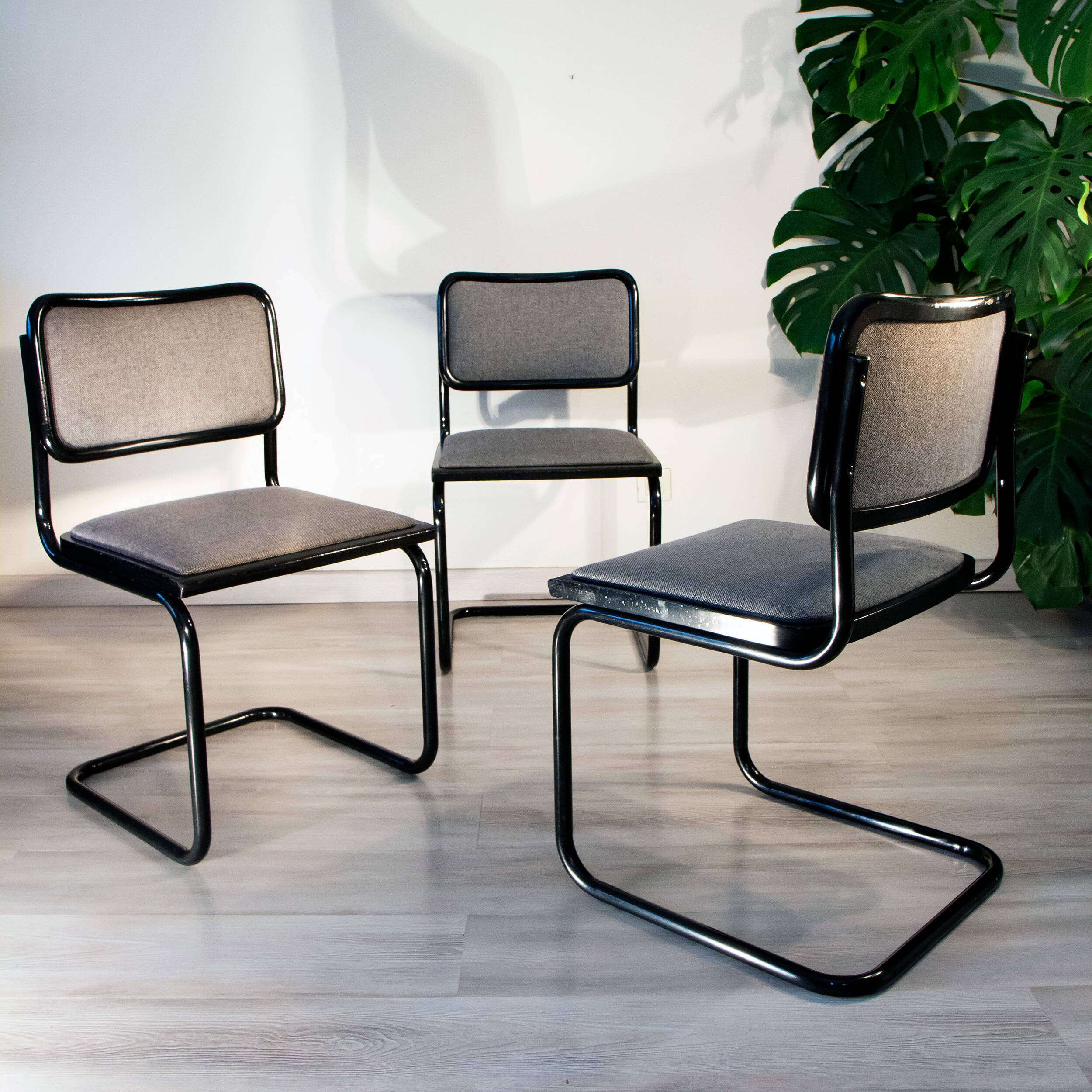 Cesca B32 chair, black and heather gray, Italian edition