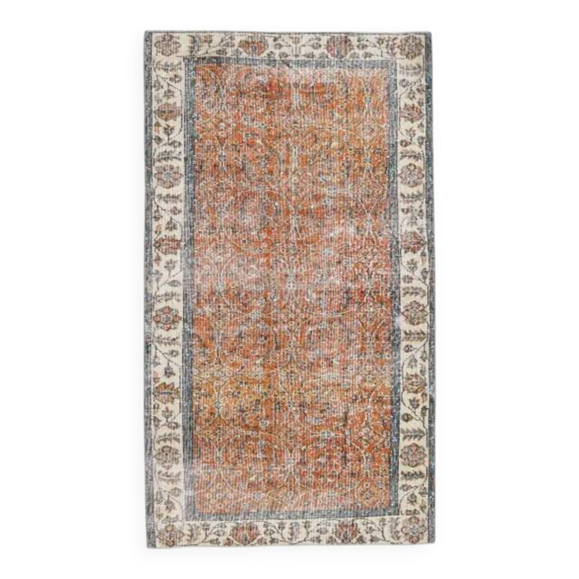 1970s Vintage Turkish Hand-Knotted Area Rug 110x200