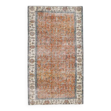1970s Vintage Turkish Hand-Knotted Area Rug 110x200