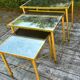 Vintage 70's nesting table in brass and mirror