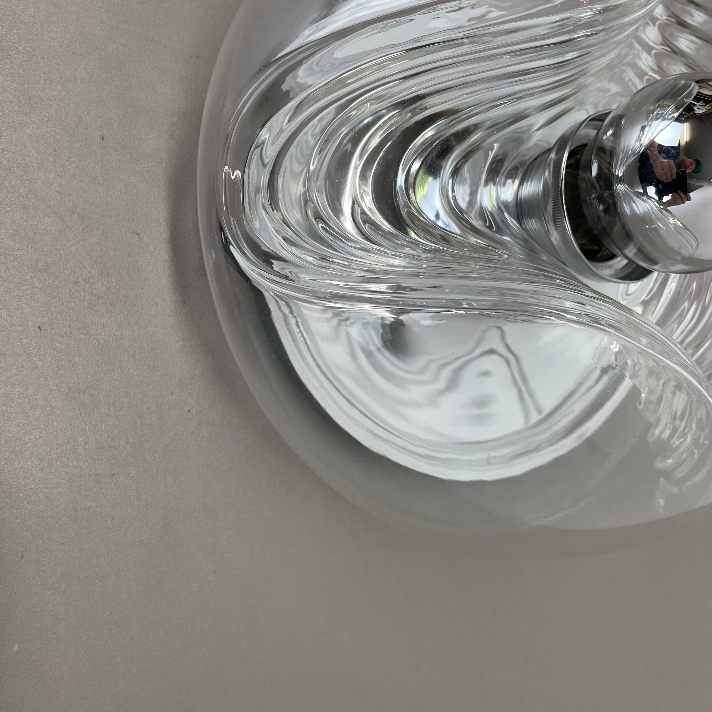 27cm "Wave" ceiling Wall Light by Koch and Lowy, Peill & Putzler, Germany