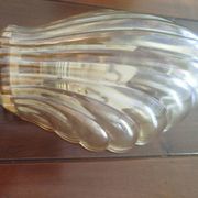 Paire d’appliques murales coquillage – verre italien strié – 1970