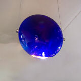 Postmodern glass ceiling lamp by Saporiti Italia Anni '80
