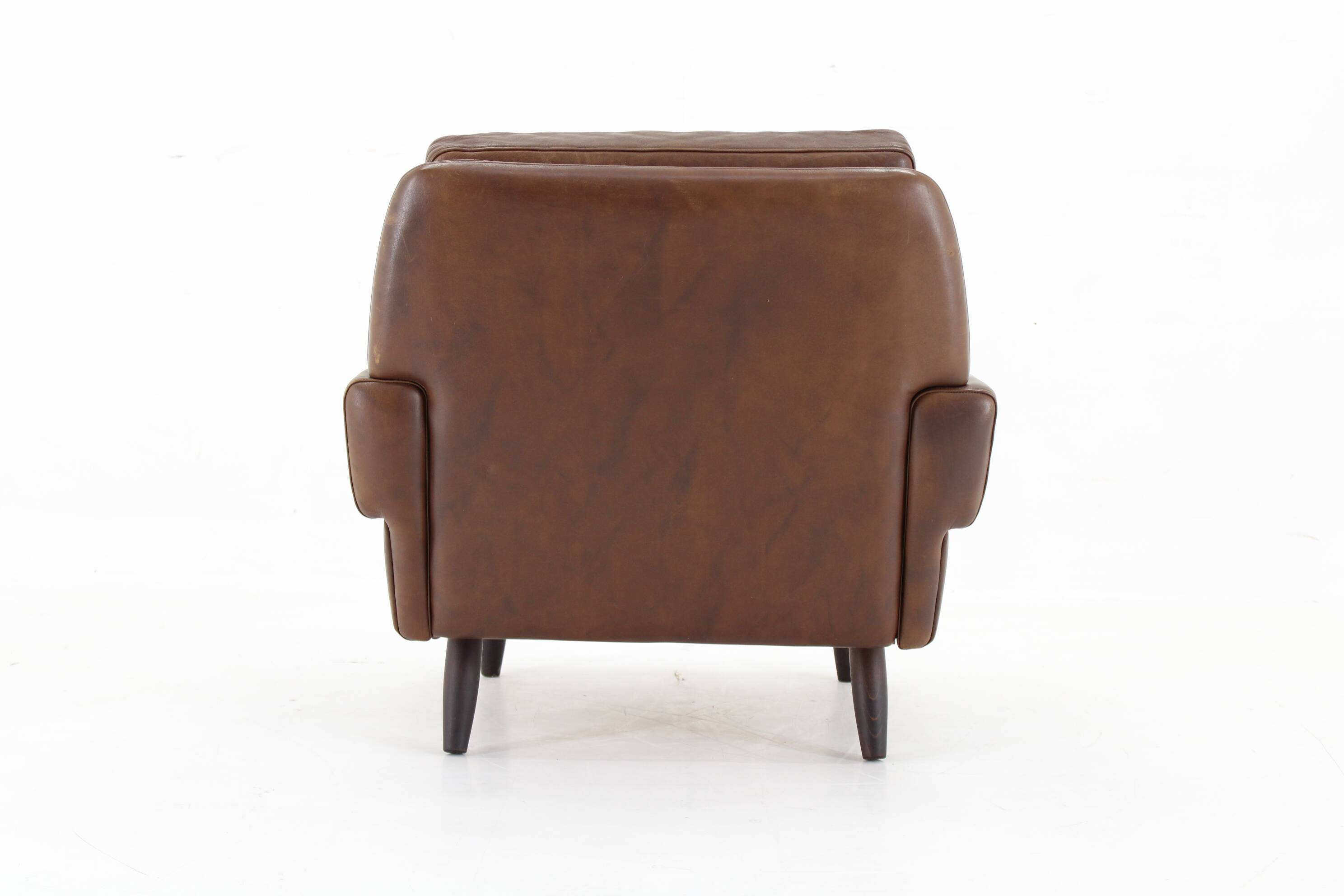 Ensemble de salon Svend Skipper 1970 en cuir marron, Danemark