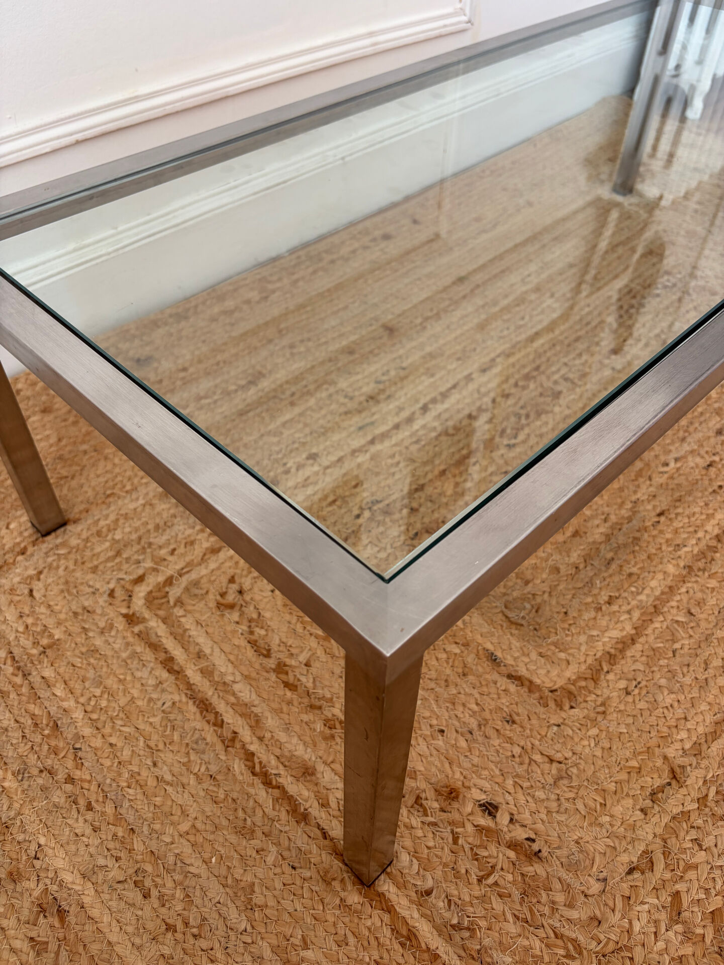 Chrome and glass coffee table from the 70s.