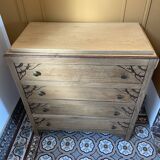 Carved solid oak chest of drawers