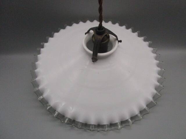 Old white opaline pendant light